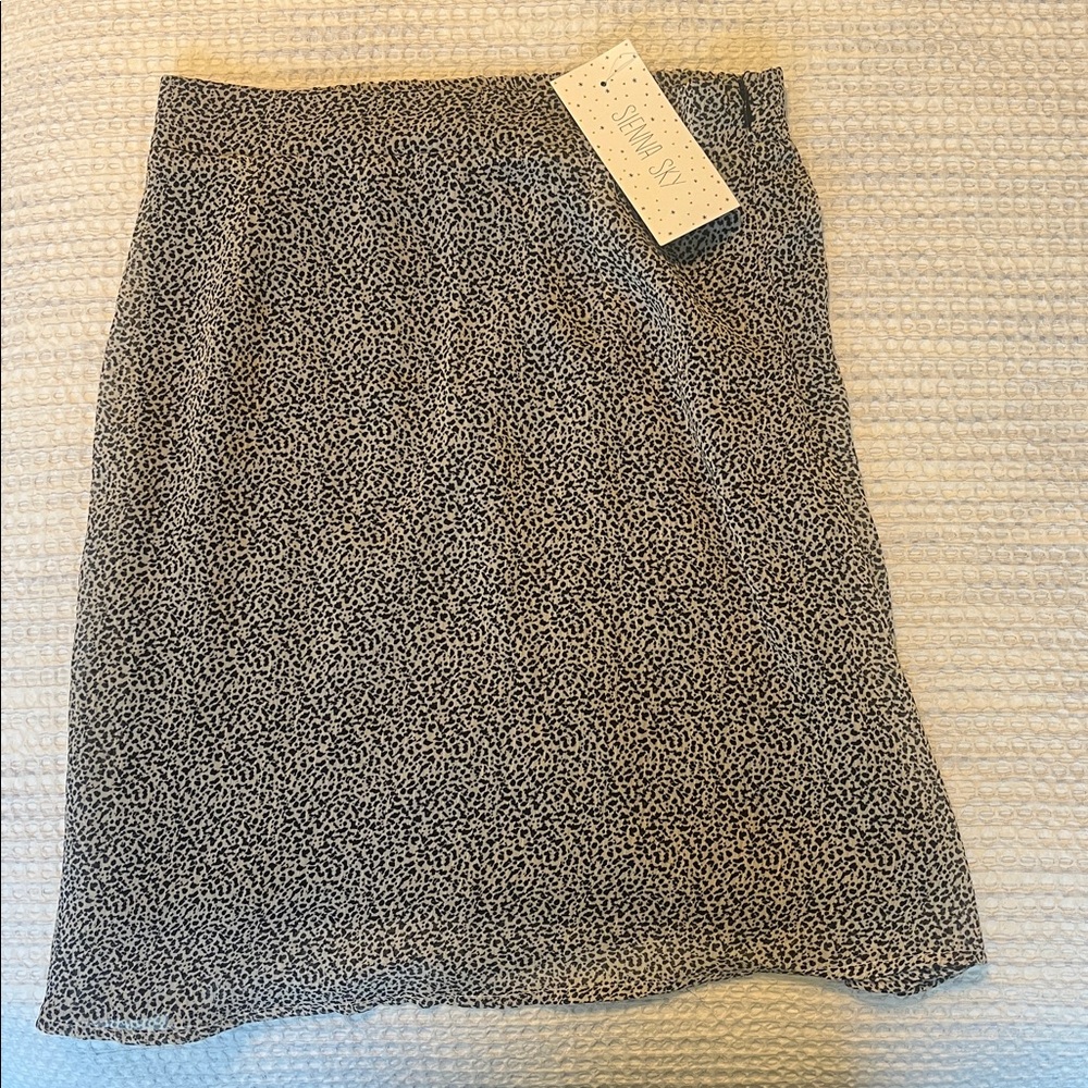 Sienna Sky Gray Asymmetrical Mini Pencil Skirt